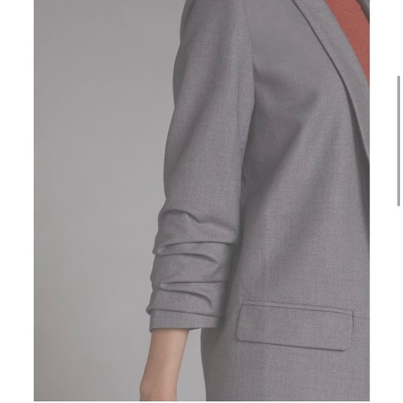 Mare Mare x Anthropologie Boyfriend Blazer Size Small Longline Ruched Sleeves - Picture 4 of 13